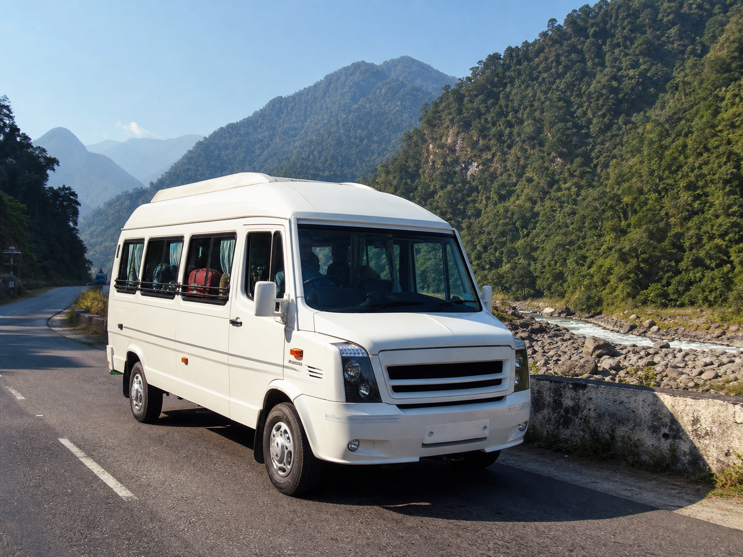 Traveller van on the Guwahati to Arunachal mountain route