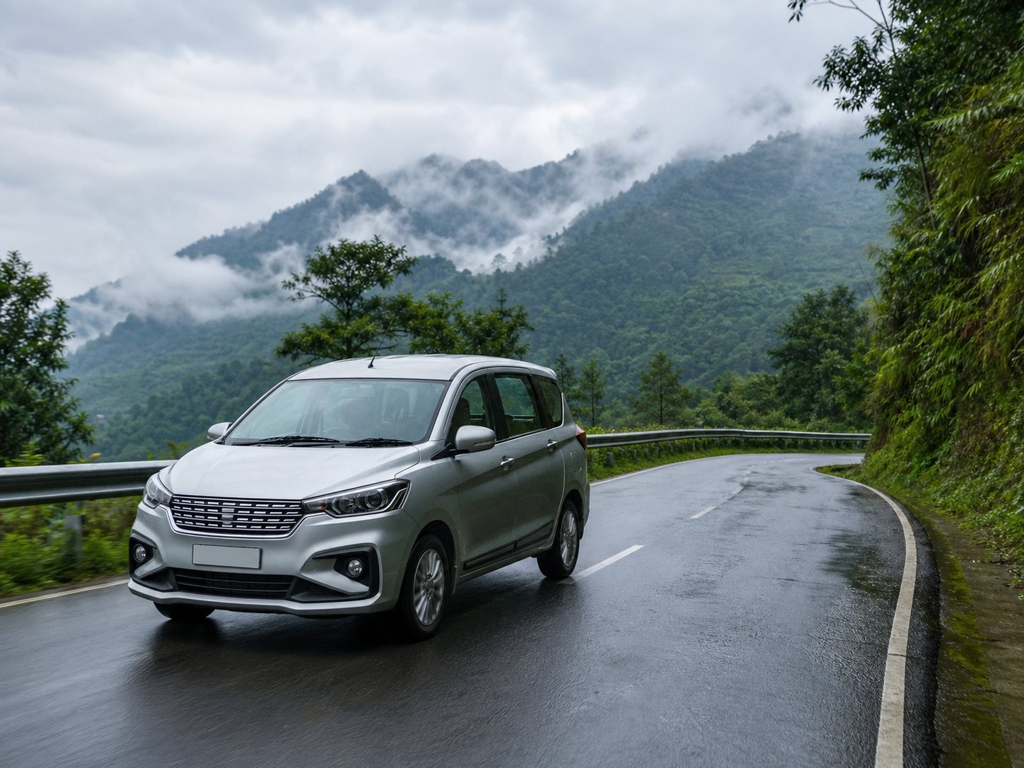Ertiga on a mountain road for the Naharlagun transfer route